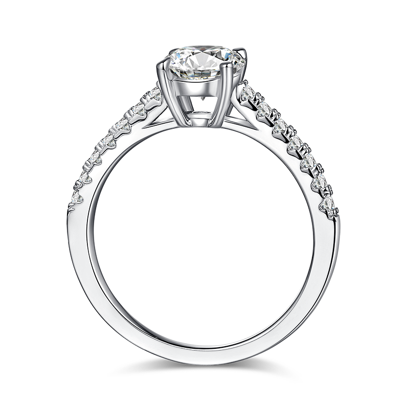 Luxury Round Cut 1ct Moissanite Engagement Promise Ring for Women